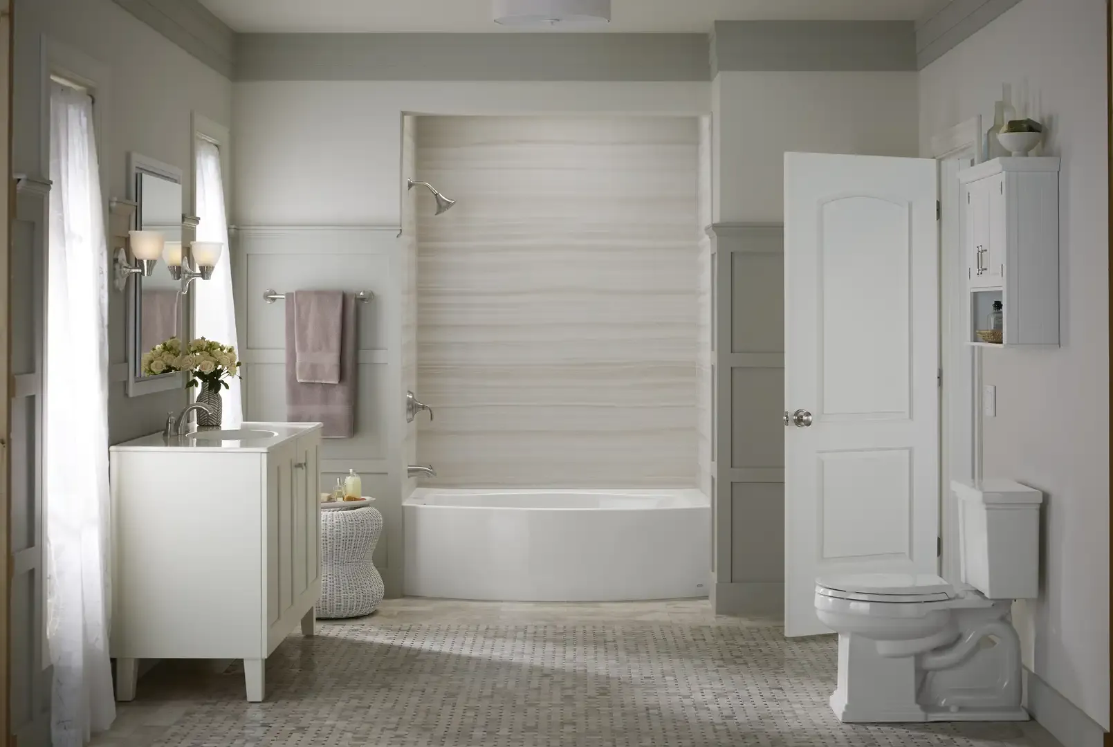 Kohler Luxstone bathtub installation by Paramount Builders — bathroom remodeling