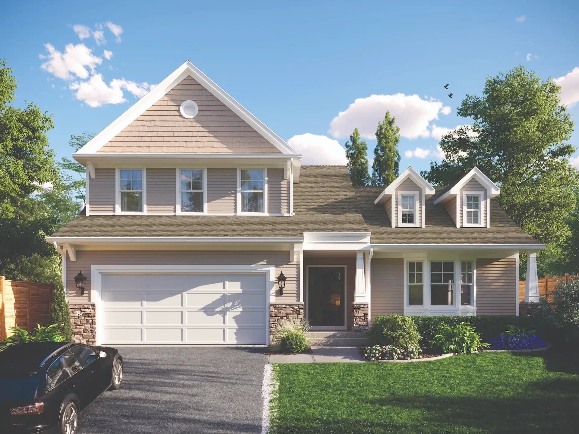 Paramount Builders GAF architectural roofing installation — Virginia home exterior