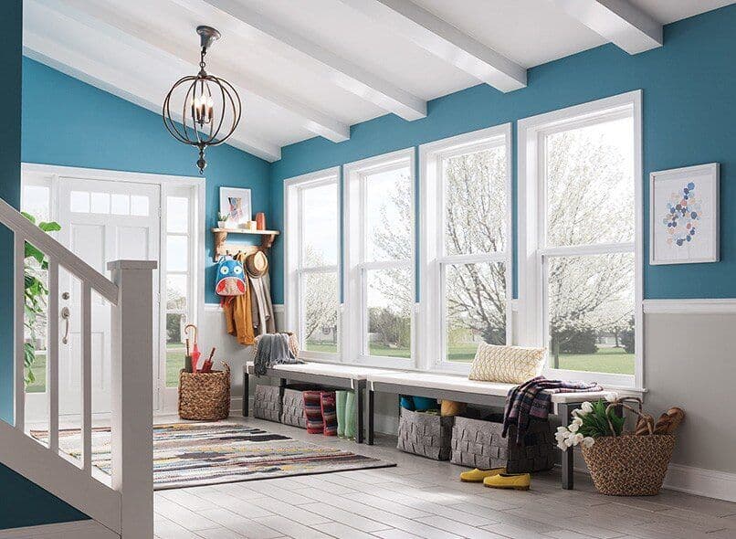 Windows with Blue Walls